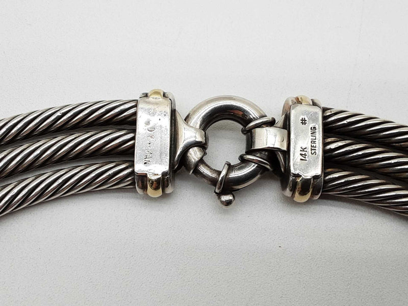 David Yurman 0.925 Sterling Silver 124.5g Rope Choker 18 In Do1124pxzde