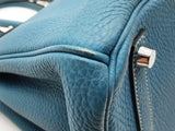 Hermes Birkin 30 Blue Jean Togo Palladium Handbag Do0623llxzxde