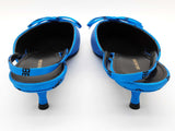 Balenciaga Knife Mules Logo Blue Satin Heels Size Eu 38 Do0725pxde