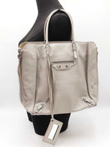 Balenciaga Papier A-4 Zip-around 2-way Bag In Light Grey Leather Fw0726ozxdu