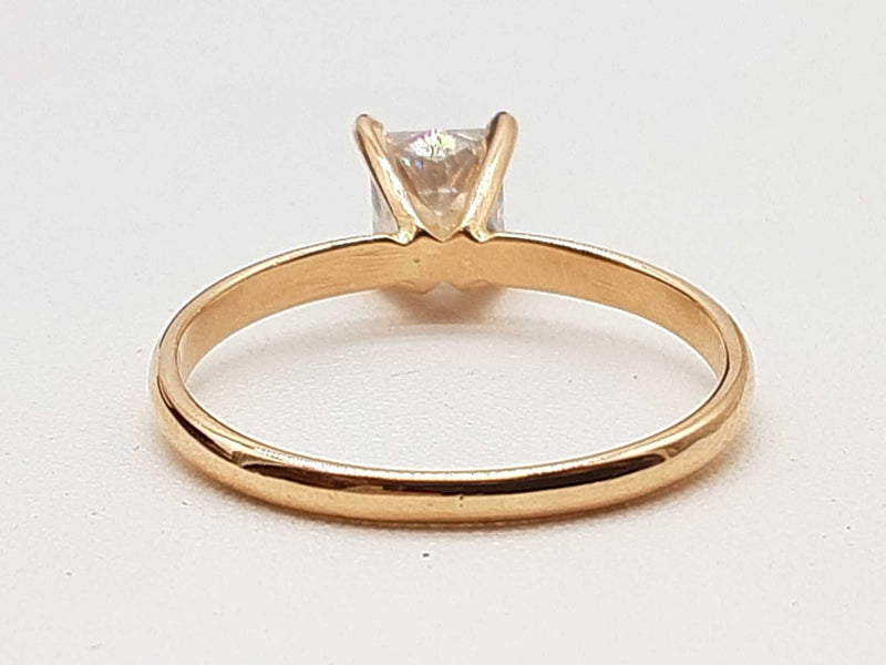 0.60 Carat Princess Cut Diamond 14k Yg 2.1g Solitaire Ring Size 8 Do0925rxzde