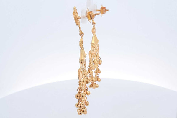 22k Yellow Gold Filigree Screwback Dangle Earrings 13.2 Grams Eb0624rxzsa