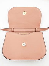 Tory Burch Britten Small Saddle Bag In Pink Pebbled Leather Fw0826lxzdu