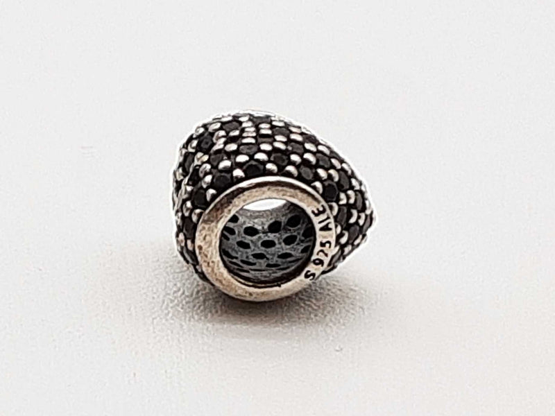 Pandora Pave Set Black Cz Heart 0.925 Sterling Silver Charm Do0424rde