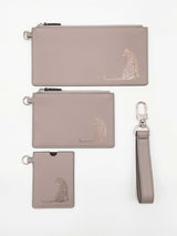 Cartier Panther Motif Tri Pouch Wallet In Gray Leather Fw1225lczdu