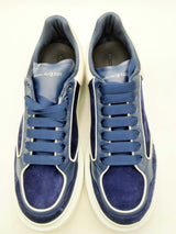 Alexander Mcqueen Oversized Blue Suede Low Top Sneakers Size 47 Eb0125lorsa