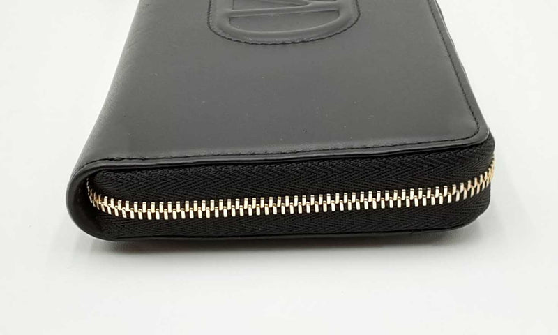 Mcm Mode Travia Black Leather Zip Around Wallet Eb0524orxdu