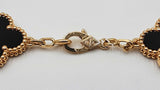 Van Cleef & Arpels 5-motif Onyx Alhambra Bracelet In 18k Yellow Gold 11.6 Grams 7 Inch Fw1025lrzxdu