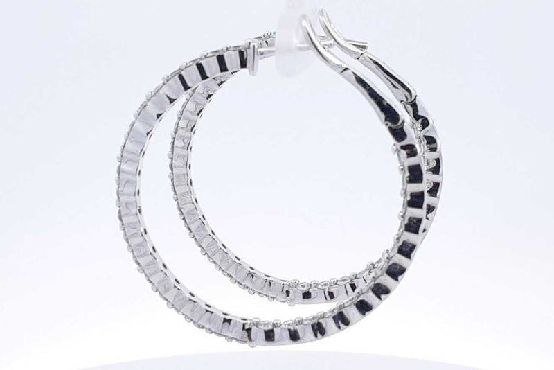 Approx. 2.48ctw Diamond Hoop Earrings In 14k White Gold 11.2 Grams Eb1124lxxzsa