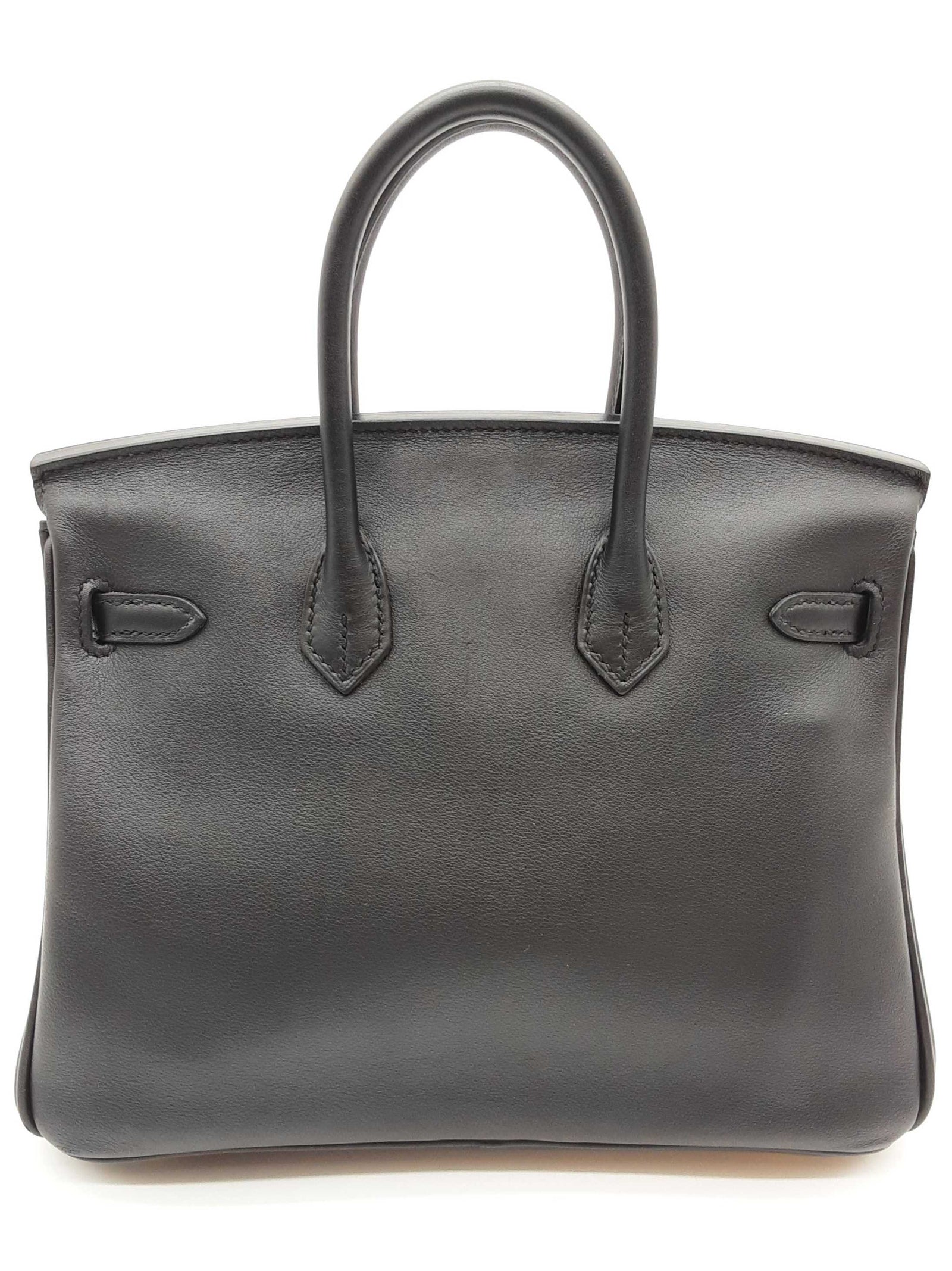 Hermes Birkin 25 Noir Black Swift Gold Hardware Handbag