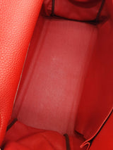 Hermes Kelly 40 Vermillion Red Clemence Palladium Shoulder Bag Do0523erxzde