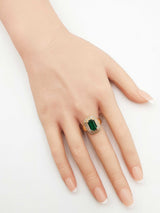 James Avery Heirloom Emerald & Diamond Ring In 18k Yellow Gold 9.5 Grams Size 6.25 Fw0726czxdu