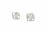 0.82cttw Diamond Stud Screwback Earrings In 10k White Gold 2.7 Grams Eb0926prxsa