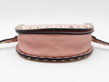 Valentino Garavani Rockstud Mini Saddle Bag In Pink Grained Leather Fw1225oxzdu