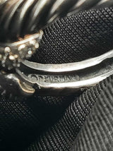 David Yurman Sterling Silver 18k & Diamond Cable Ring 6.6g Size 5.75 Fw0625loxdu