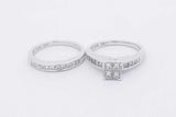 1.24cttw Princess Cut Diamond Wedding Set 14k White Gold 6.8g Sz 5.5 Eb0725pspsa