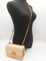 Tory Burch Eleanor Spazzolato Os Vanilla Beige Leather Shoulder Bag Do0525lxzde
