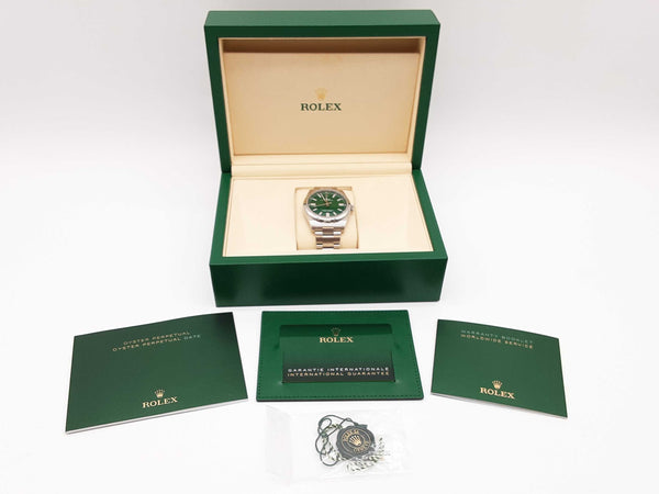 Rolex 124300 41 Oyster Perpetual Green Dial Steel Watch Do0625erxzde