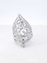 6.54 Cttw Diamond & 18k White Gold Cocktail Ring 9.6 Grams Size 7 Fw0826ccrdu