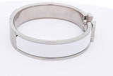Hermes Clic H White Enamel Bracelet Eb1225wxzsa