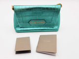 Tom Ford Label Mini Bag Metallic Lagoon Green Leather Handbag Do0926rrxde