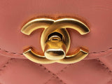 Chanel Mini Nano Shopper Bag In Shiny Coral Pink Aged Calfskin Fw1026lexzdu