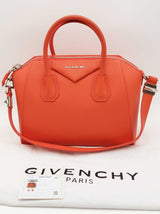 Givenchy Orange Sugar Goatskin Leather Antigona Top Handle Bag Eb0926rxzsa