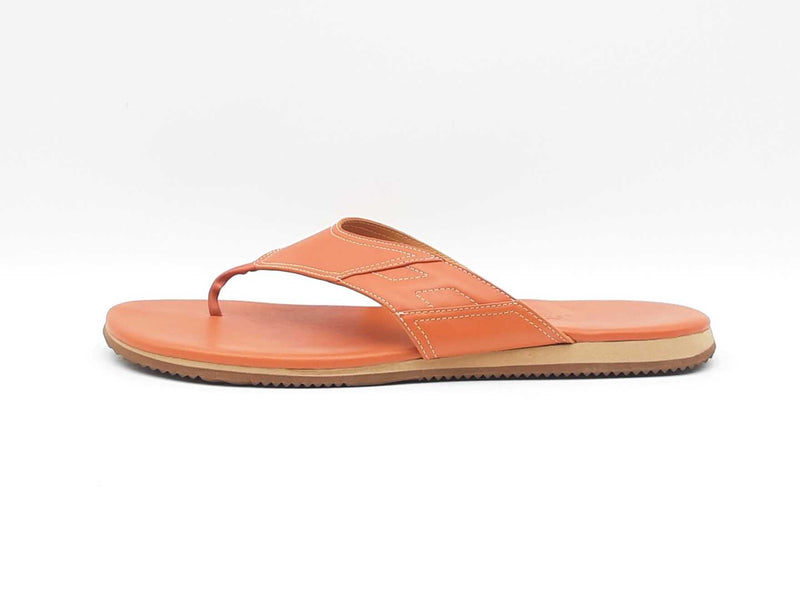Hermès Thong Sandals In Orange Calfskin Leather Size Eu 45 Us 12 Fw0425pxzdu
