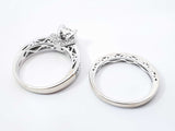 1.58 Cttw Diamond & 14k White Gold Wedding Set 8.1 Grams Size 7 Fw1224lxzxdu