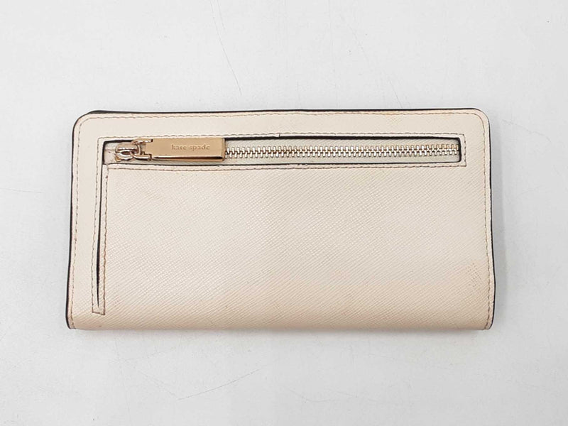 Kate Spade Madison Large Slim Wallet In Meringue Saffiano Leather Fw0625lxdu