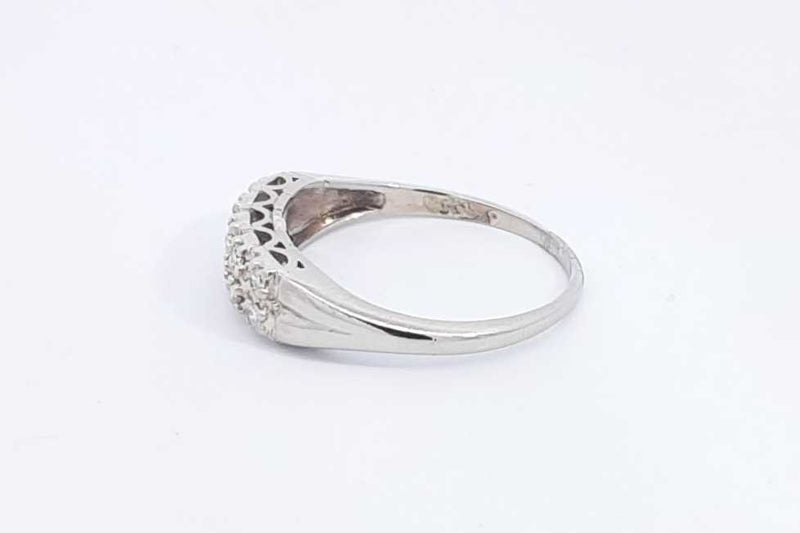 Approx. 0.2ctw Diamond Ring In 14k White Gold 3.2 Grams Size 9.5 Ebeb1124lexsa