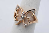 14k Yellow Gold Butterfly Ring With Diamonds 3.5 Grams Size 6 Eb0626owxsa
