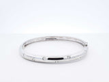 0.40 Cttw Diamond & 18k White Gold Bangle Bracelet 16 Grams 6 Inch Fw0925czxdu