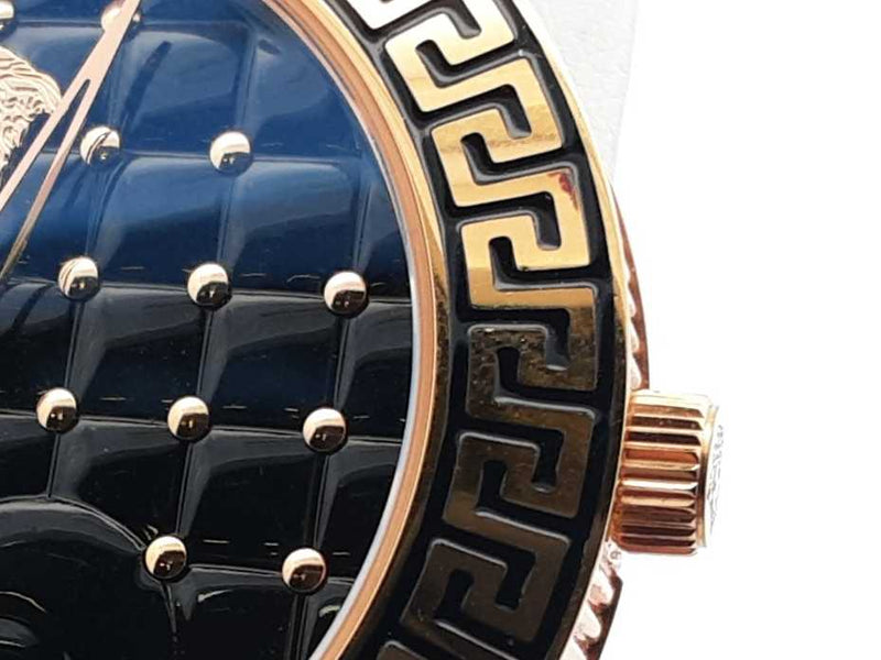 Versace Vanitas Black Dial 40mm Gold Tone Stainless Steel Watch Eb1024lrxsa