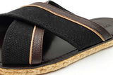 Louis Vuitton Canvas & Leather Espadrilles Slide Sandals Size 7 Men's Fw0725crdu