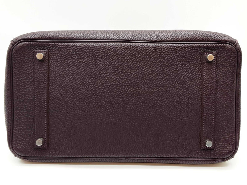 Hermes Birkin 35 Raisin Purple Clemence Palladium Hardware Handbag Do0825exzxde