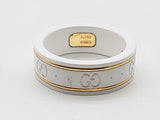 Gucci Icon Gg White Ceramic 18k Yellow Gold Ring Size 6.75 Do1225rrxde