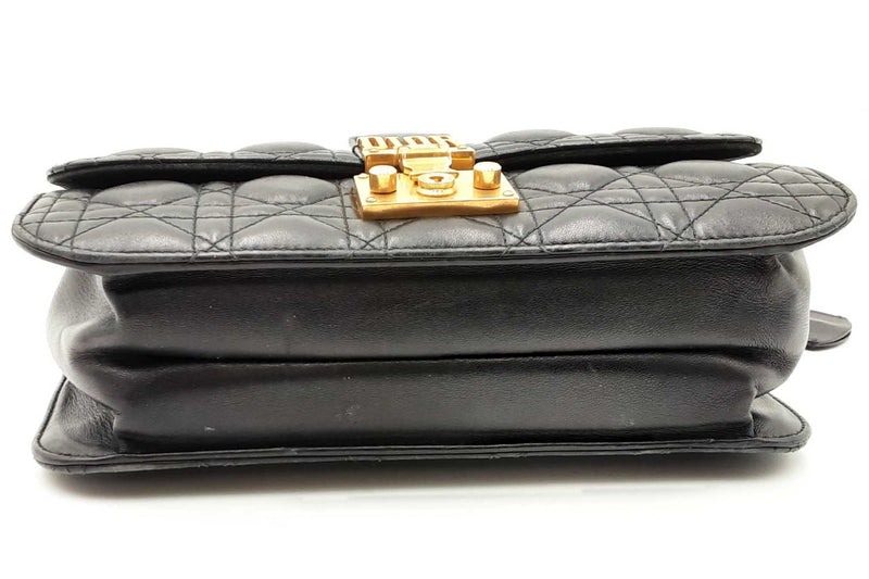 Christian Dior Black Leather Cannage Dioraddict Flap Shoulder Bag Eb1224cxzdu