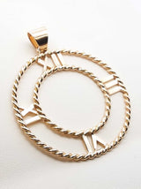 14k Yellow Gold Openwork Clock Face Pendant 11.3 Grams Fw0826izxdu
