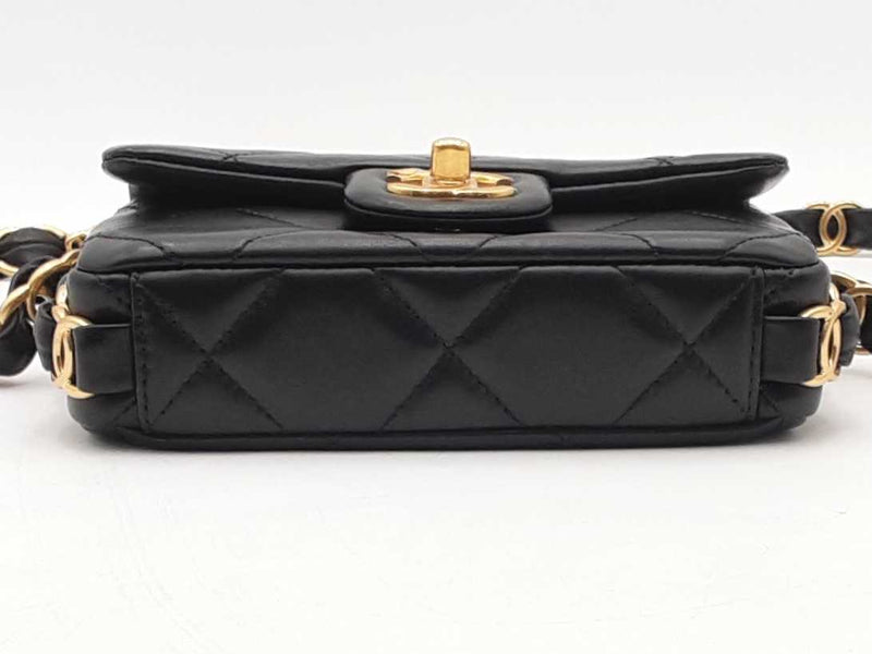 Chanel Mini Flap Bag With Cc Chain Black Handbag Aa0625wxzxsa