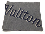 Louis Vuitton Signature Logo Blue Gray Wool Scarf Do1025lcrde