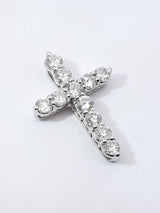 1.65 Cttw Diamond & 14k White Gold Cross Pendant 2.8 Grams Fw0426rrzdu