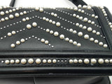 Chanel Black Leather Boy Bag With Faux Pearl Embellishments Eb0126wxxzde