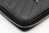 Yves Saint Laurent Cassandre Quilted Chevron Zip Around Wallet Eb1026wxzde