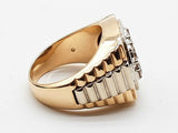 1.4 Cttw Natural Diamonds 14k Two Tone Gold 21.0g Ring Size 10.5 Do0626licrde