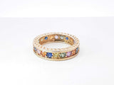 Rainbow Sapphire Eternity Band In 14k Yellow Gold 6 Grams Size 9 Fw1025lerdu