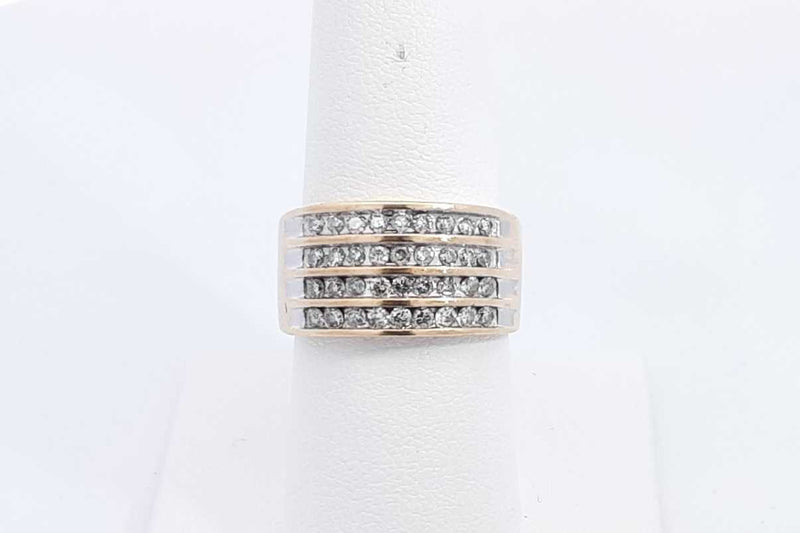 Approx. 0.72ctw Diamond Ring In 10k Yellow Gold 3.9 Grams Size 7 Eb0125lersa