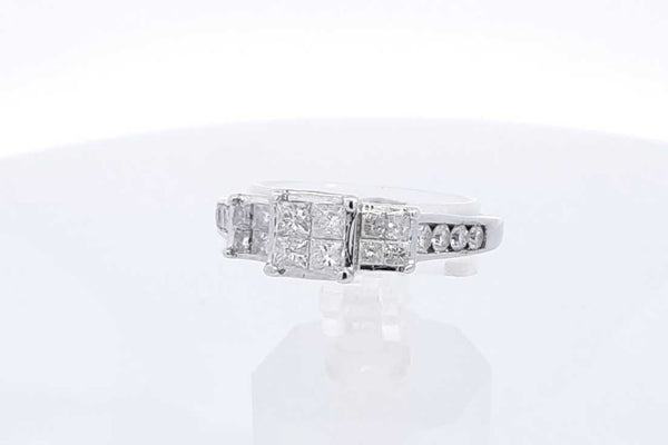 1.04ctw Diamond Ring In 10k White Gold 4.2 Grams Size 9.5 Eb0425oexsa