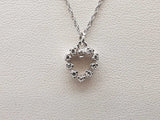Natural Diamonds 14k White Gold 1.7g Small Heart Necklace 16 In Do0626srde