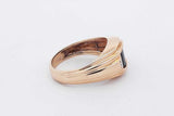 10k Yellow Gold Onyx Inlay & Diamond Accent Ring 5.5 Grams Size 10.75 Eb426orxsa